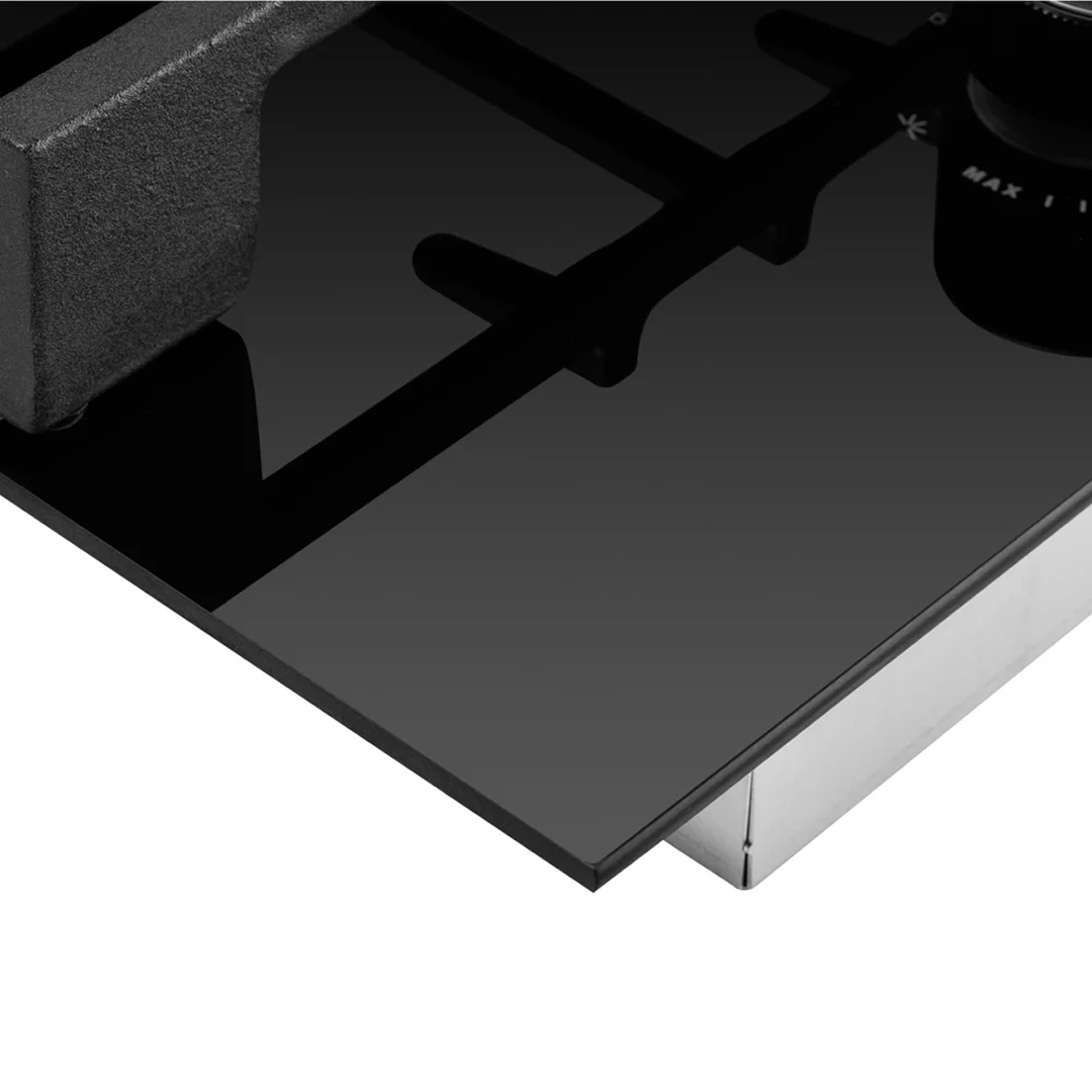 Omega 90cm Gas 5 Burner Cooktop - Black Ceramic Glass OCGG905WB