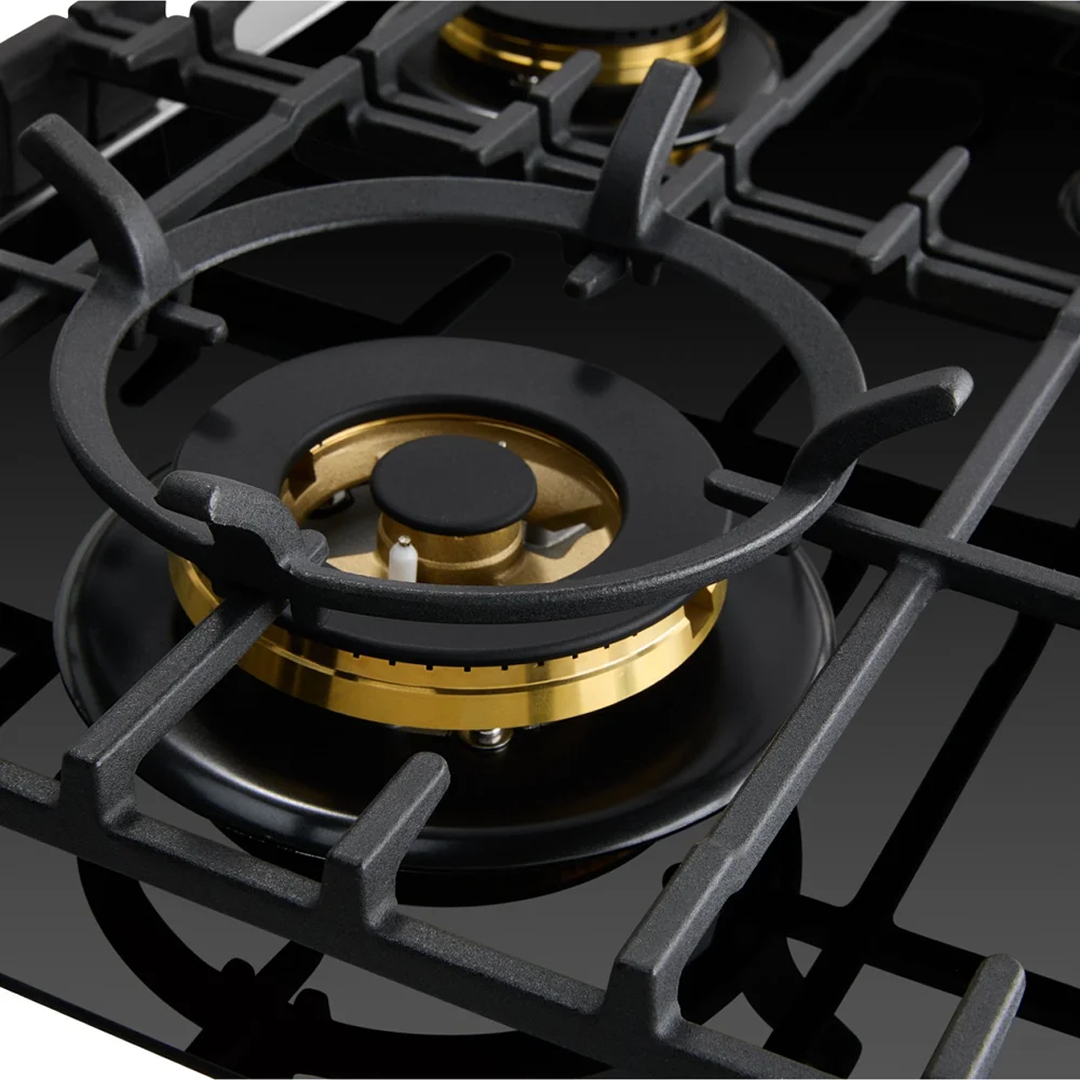 Omega 90cm Gas 5 Burner Cooktop - Black Ceramic Glass OCGG905WB
