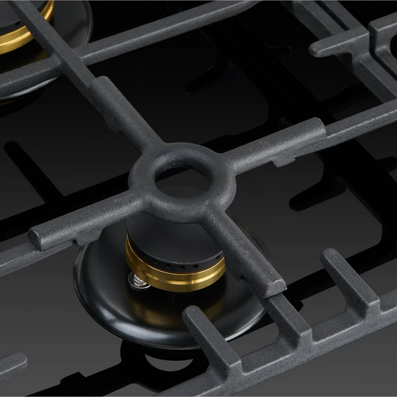 Omega 90cm Gas 5 Burner Cooktop - Black Ceramic Glass OCGG905WB