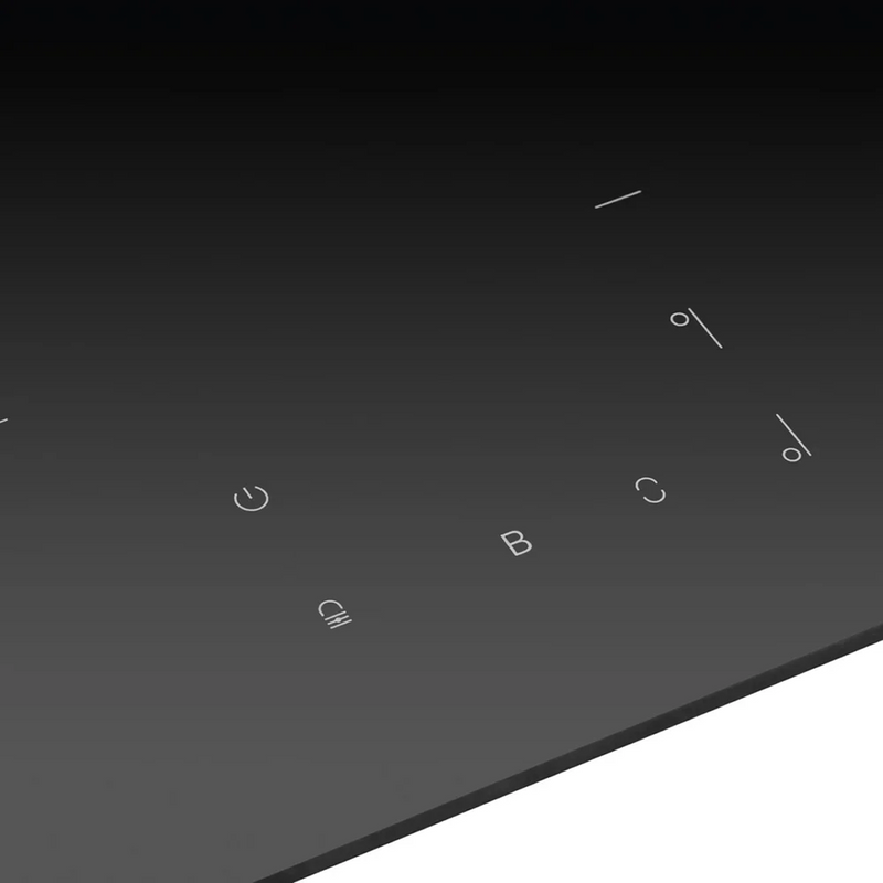 Omega 90cm Hybrid 5 Zone Cooktop Gas & Induction - Black Ceramic Glass
