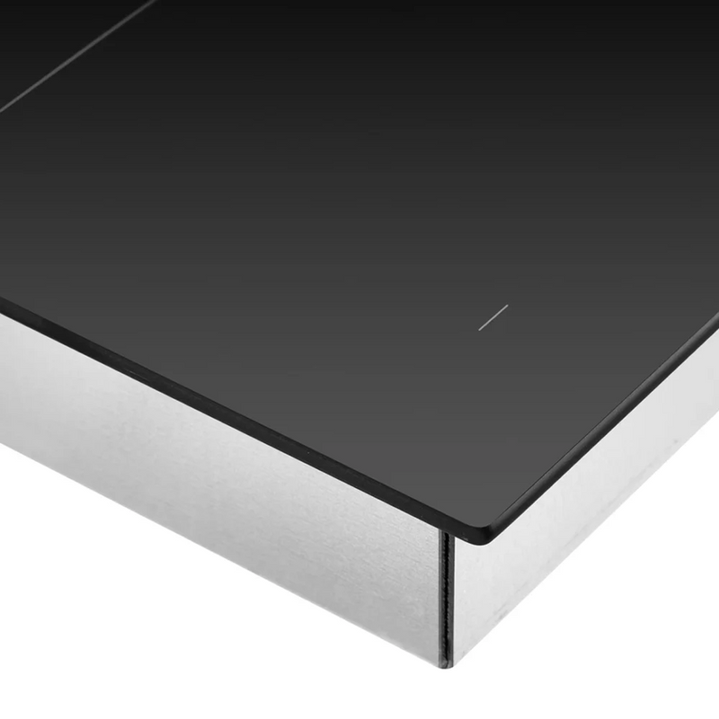 Omega 90cm Hybrid 5 Zone Cooktop Gas & Induction - Black Ceramic Glass