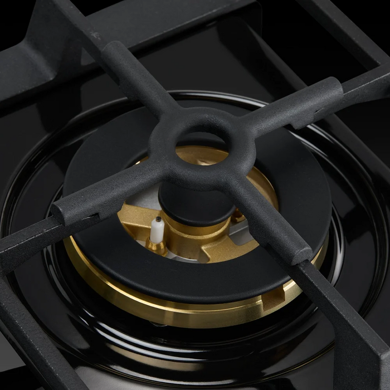 Omega 90cm Hybrid 5 Zone Cooktop Gas & Induction - Black Ceramic Glass