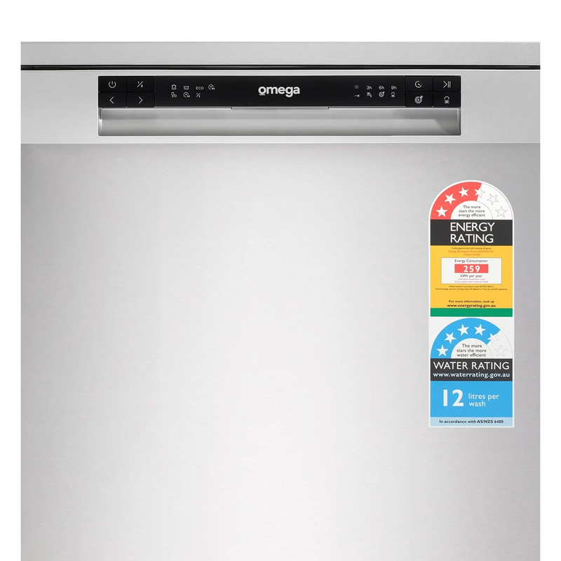 Omega 60cm Freestanding Dishwasher - Stainless Steel ODWF6014X