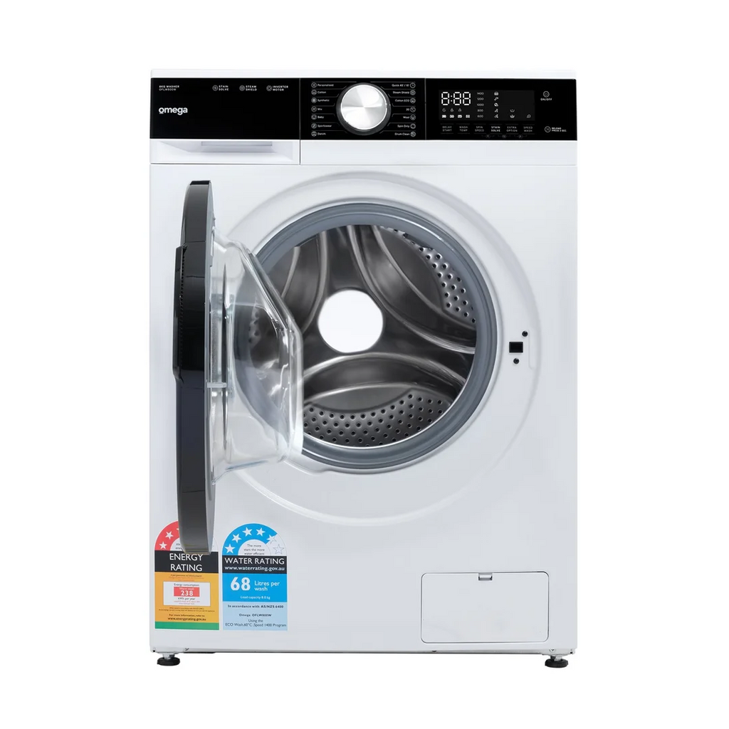 Omega 10kg Auto Dose Front Load Washing Machine - OFLW1000AW