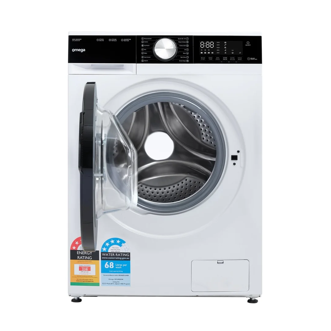 Omega 10kg Auto Dose Front Load Washing Machine - OFLW1000AW