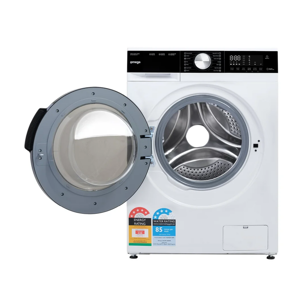 Omega 10kg Auto Dose Front Load Washing Machine - OFLW1000AW