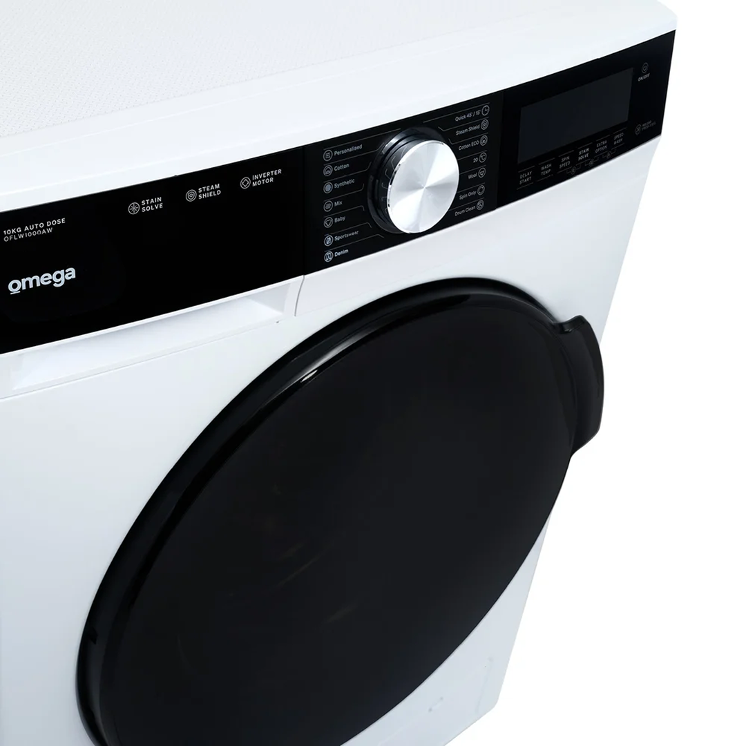 Omega 10kg Auto Dose Front Load Washing Machine - OFLW1000AW