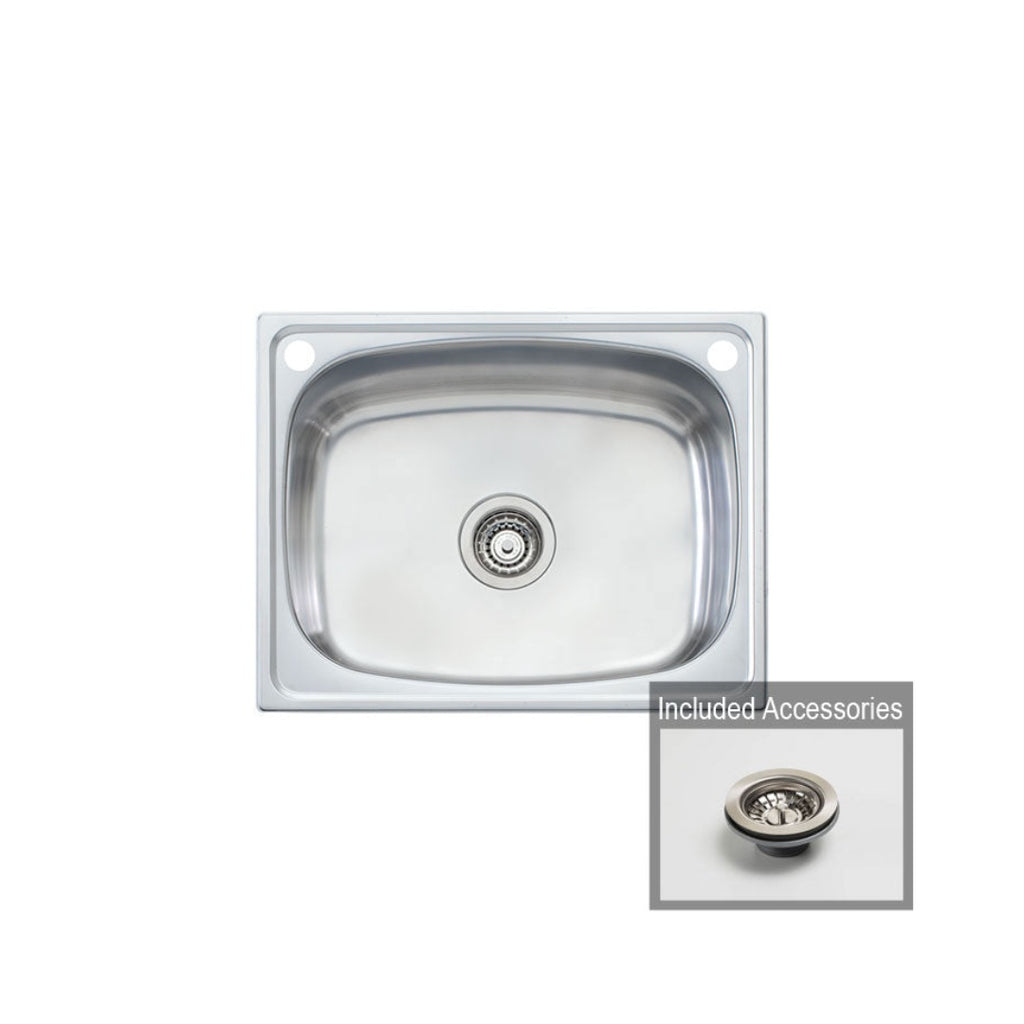 Oliveri Laundry 45L Tub with Rinse Bypass and Overflow | TI45S-OF - TI45S/OF