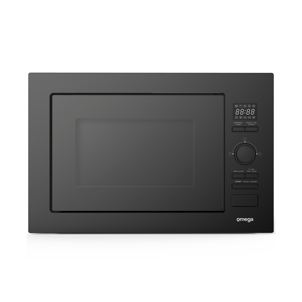 Omega 28L Built-In Frameless Microwave - Black Glass OM28BF