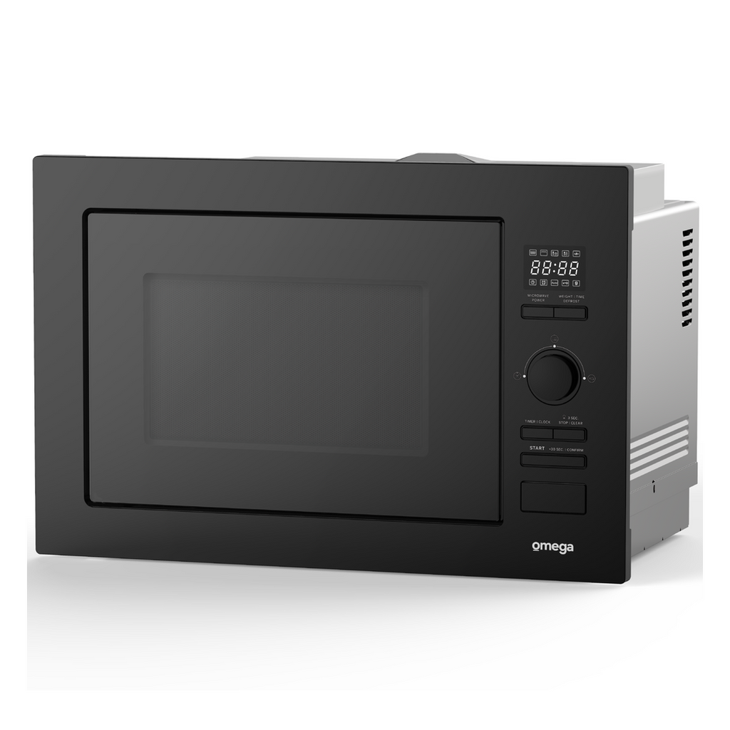Omega 28L Built-In Frameless Microwave - Black Glass OM28BF