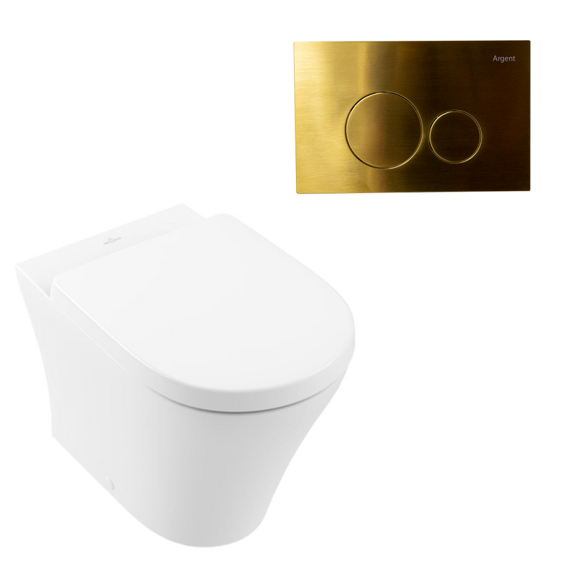 Villeroy & Boch O.Novo 2.0 Wall Faced Toilet Package incl/Argent 80 Cistern & Argent Plate