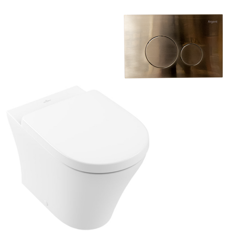 Villeroy & Boch O.Novo 2.0 Wall Faced Toilet Package incl/Argent 80 Cistern & Argent Plate