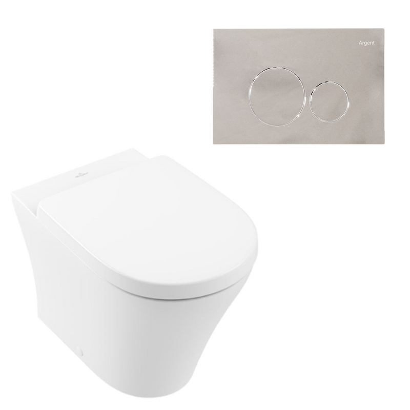 Villeroy & Boch O.Novo 2.0 Wall Faced Toilet Package incl/Argent 80 Cistern & Argent Plate