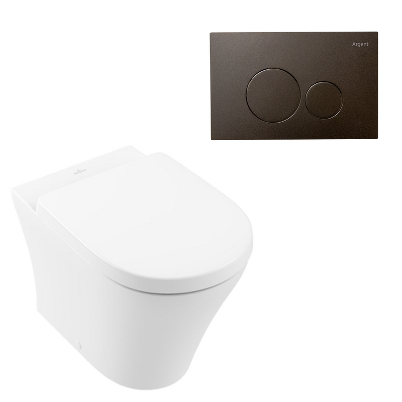 Villeroy & Boch O.Novo 2.0 Wall Faced Toilet Package incl/Argent 80 Cistern & Argent Plate