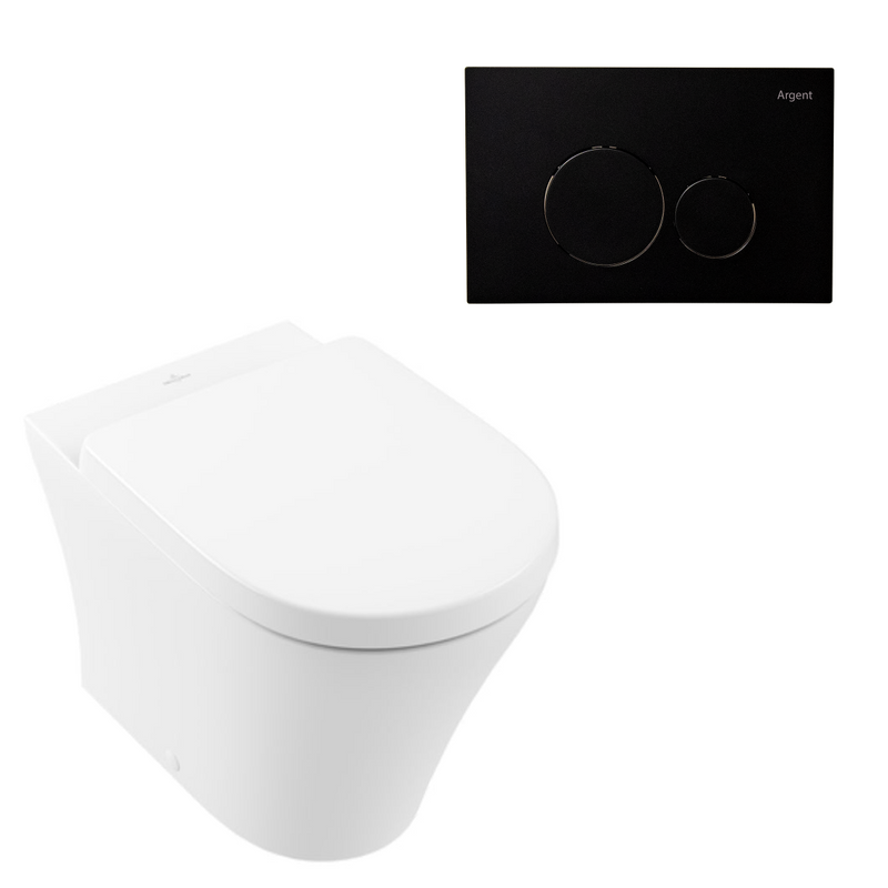 Villeroy & Boch O.Novo 2.0 Wall Faced Toilet Package incl/Argent 80 Cistern & Argent Plate