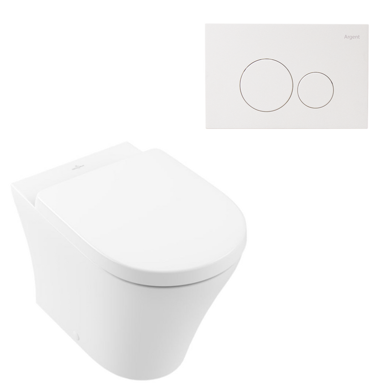 Villeroy & Boch O.Novo 2.0 Wall Faced Toilet Package incl/Argent 80 Cistern & Argent Plate