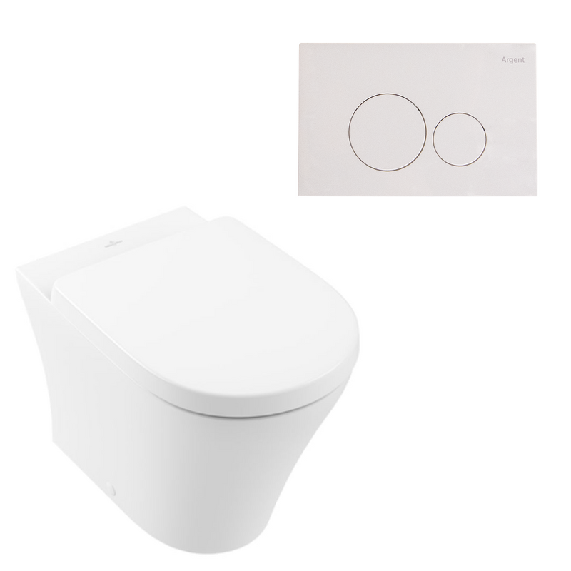 Villeroy & Boch O.Novo 2.0 Wall Faced Toilet Package incl/Argent 80 Cistern & Argent Plate