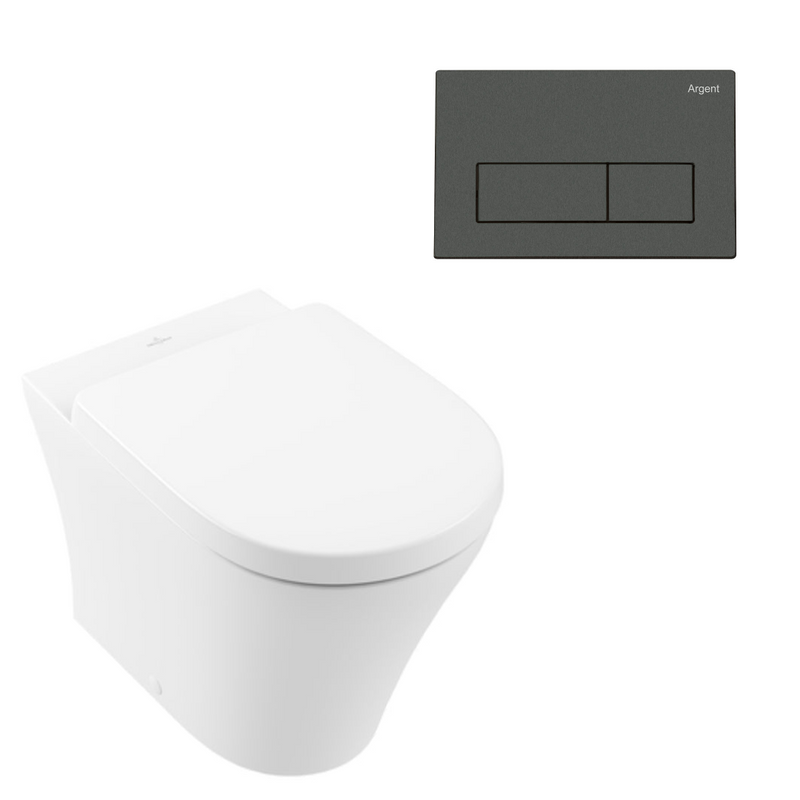 Villeroy & Boch O.Novo 2.0 Wall Faced Toilet Package incl/Argent 80 Cistern & Argent Plate