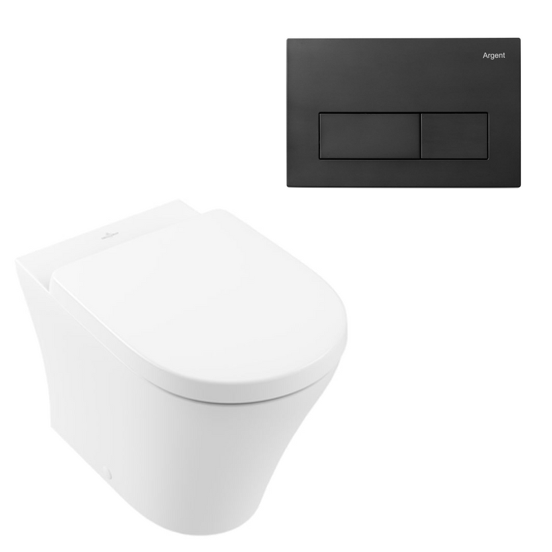 Villeroy & Boch O.Novo 2.0 Wall Faced Toilet Package incl/Argent 80 Cistern & Argent Plate
