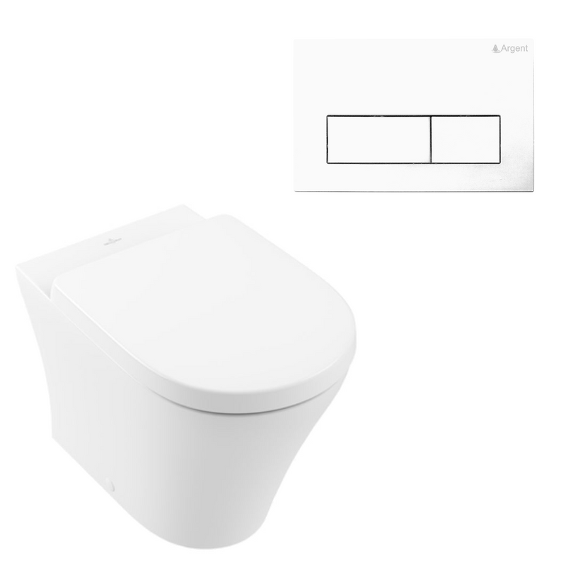 Villeroy & Boch O.Novo 2.0 Wall Faced Toilet Package incl/Argent 80 Cistern & Argent Plate