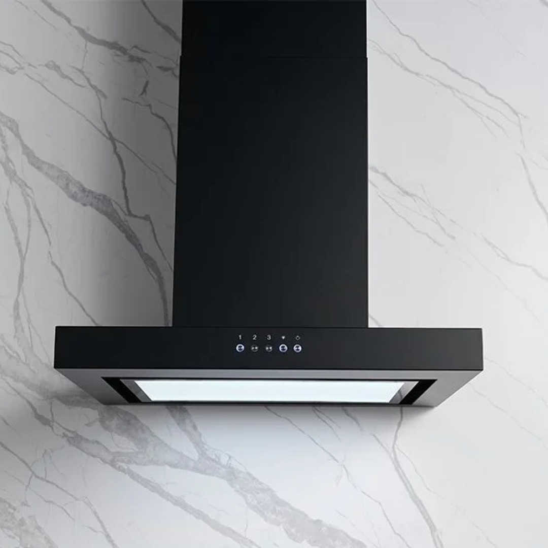 Omega 60cm Canopy Rangehood - Matte Black ORC60MB