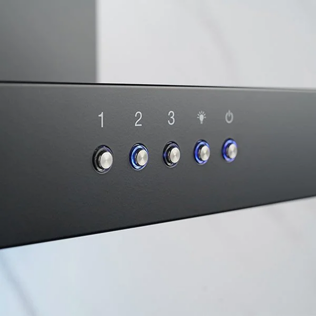 Omega 90cm Canopy Rangehood - Matte Black ORC90MB