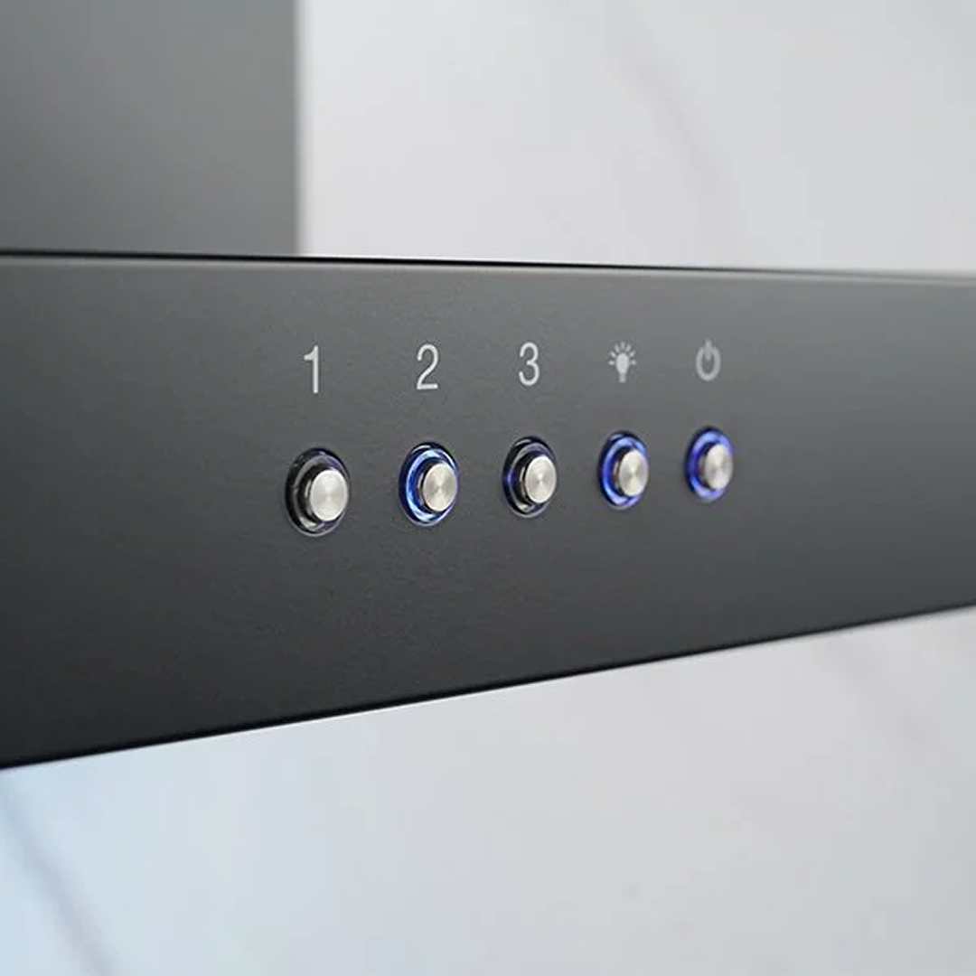 Omega 90cm Canopy Rangehood - Matte Black ORC90MB