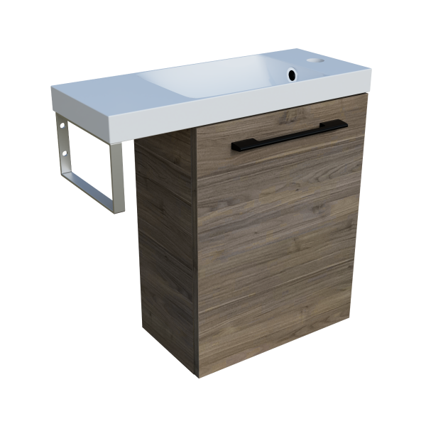 Timberline Oscar Wall Hung Vanity with Top & Basin 550mm Top - Right Offset