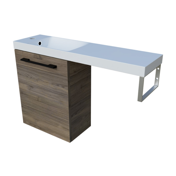 Timberline Oscar Wall Hung Vanity with Top & Basin 800mm Top - Left Offset - OSCV8040LNANW