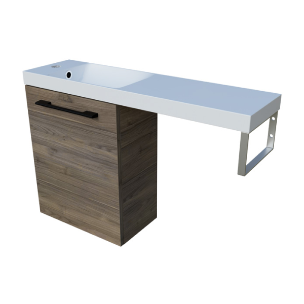 Timberline Oscar Wall Hung Vanity with Top & Basin 800mm Top - Left Offset