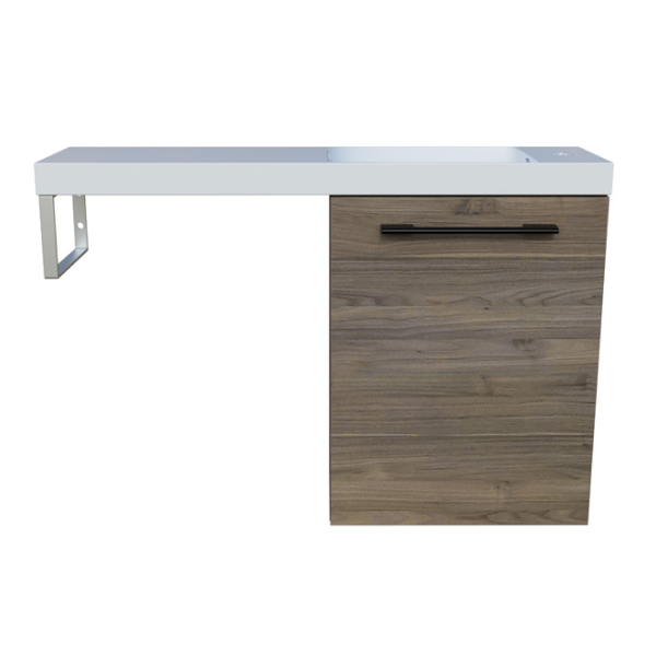 Timberline Oscar Wall Hung Vanity with Top & Basin 800mm Top - Right Offset - OSCV8040RNANW