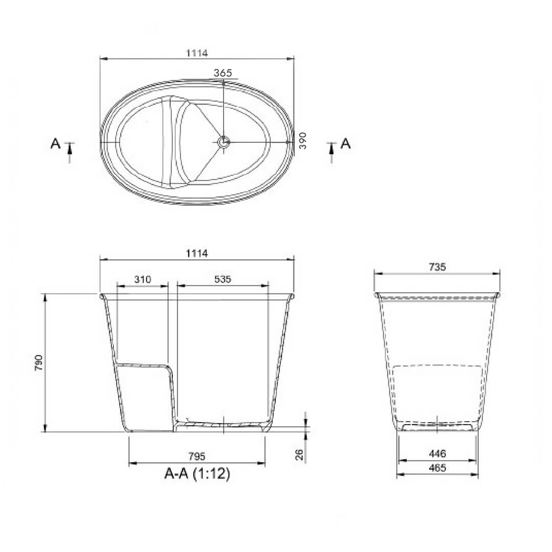 Turner Hastings Onwa 111 X 74 TitanCast Bath - Gloss White OW1114TCB-GW