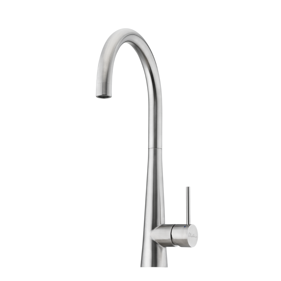 Oliveri Essente SS316 Gooseneck Sink Mixer - LF Natural Stainless Steel - SS31620