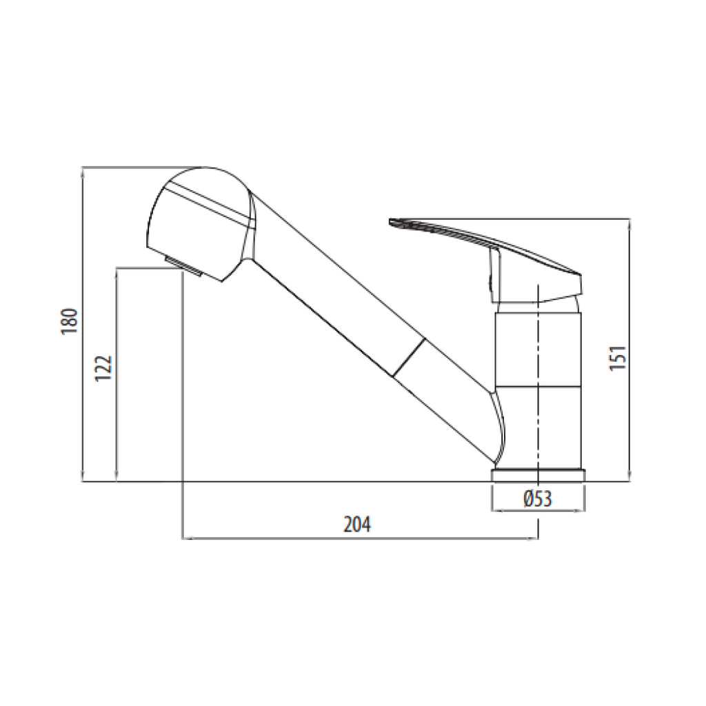 Oliveri London Pull Out Spray Mixer - LF Chrome - LON580FCR-P
