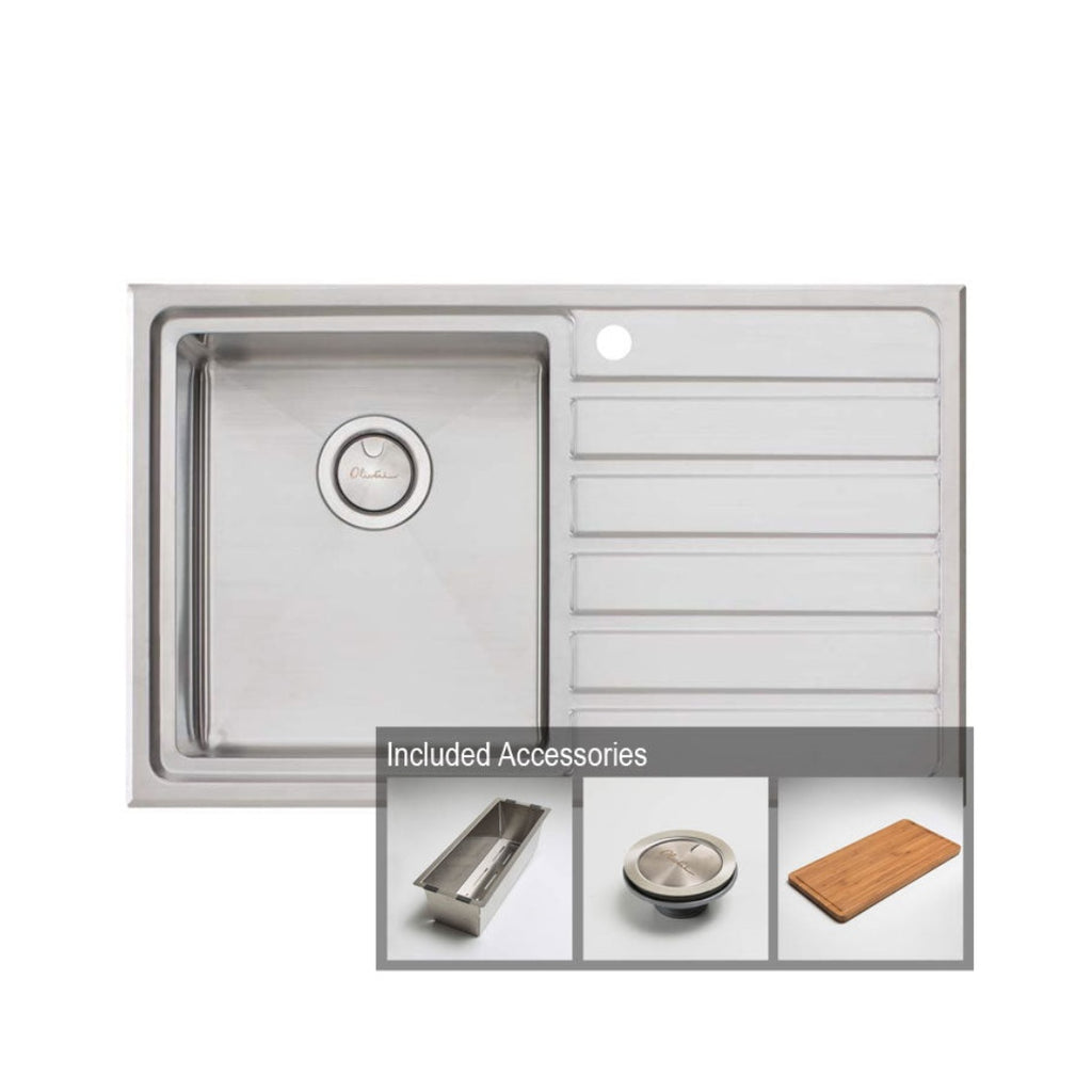Oliveri Apollo Left Hand Single Bowl Sink & Drainer AP1421