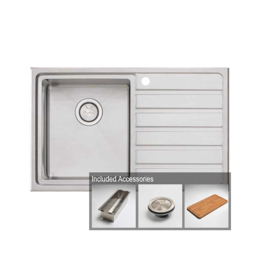Oliveri Apollo Left Hand Single Bowl Sink & Drainer AP1421