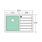 Oliveri Apollo Left Hand Single Bowl Sink & Drainer AP1421