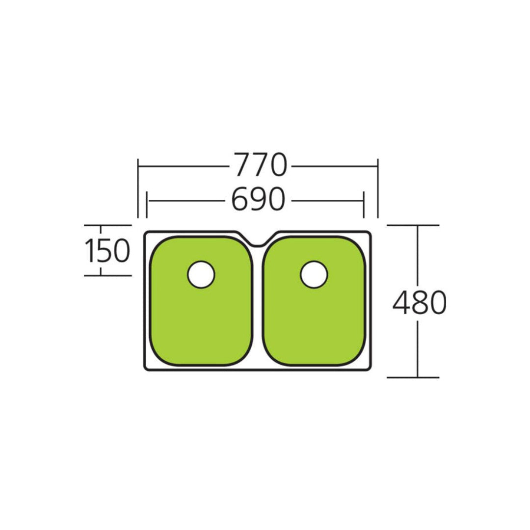 Oliveri Diaz Double Bowl Undermount Sink DZ10U