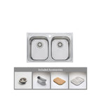 Oliveri Diaz Double Bowl Universal Sink | DZ23TU - DZ23TU 1TH