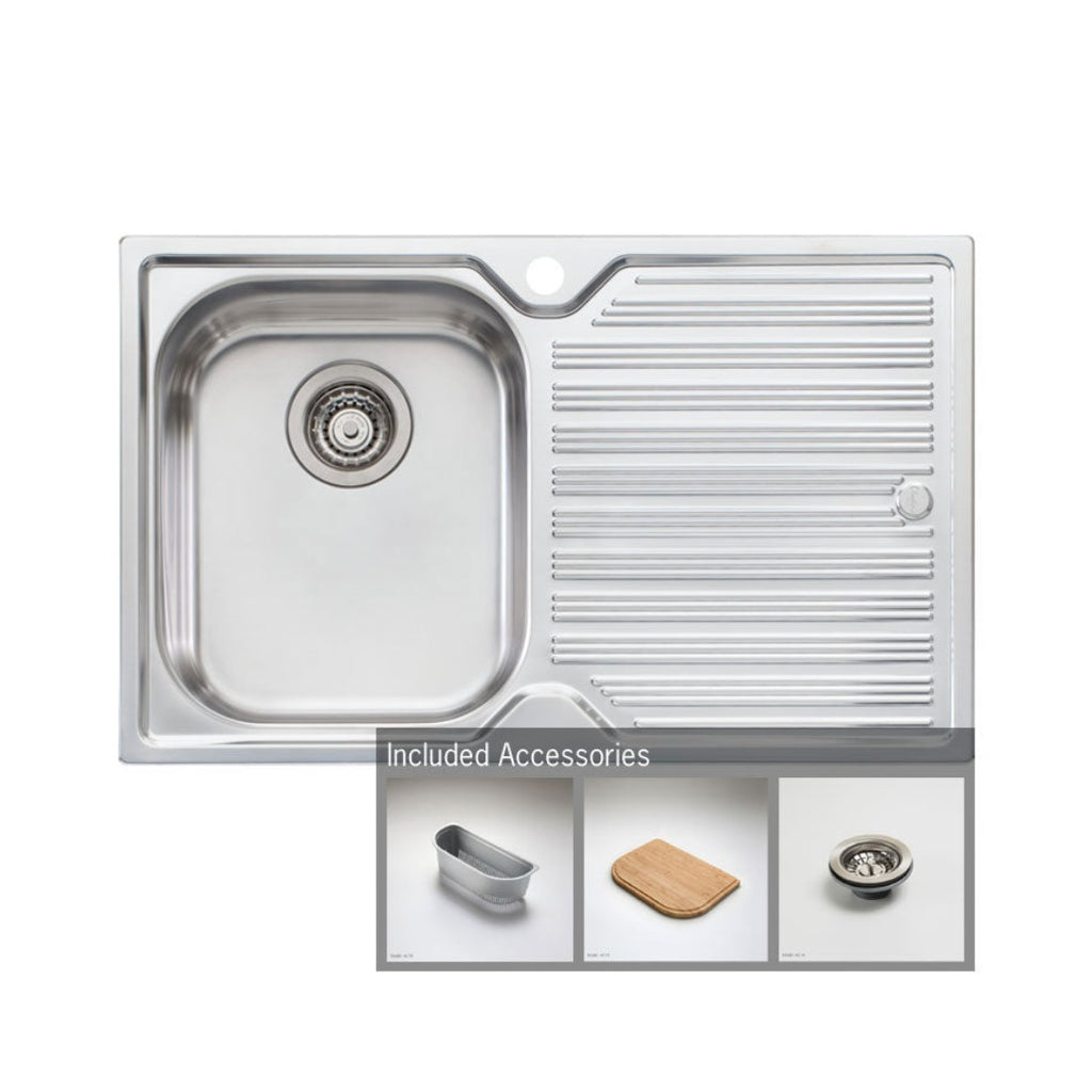 Oliveri Diaz Left Hand Single Bowl Sink & Drainer DZ121 - DZ121 1TH