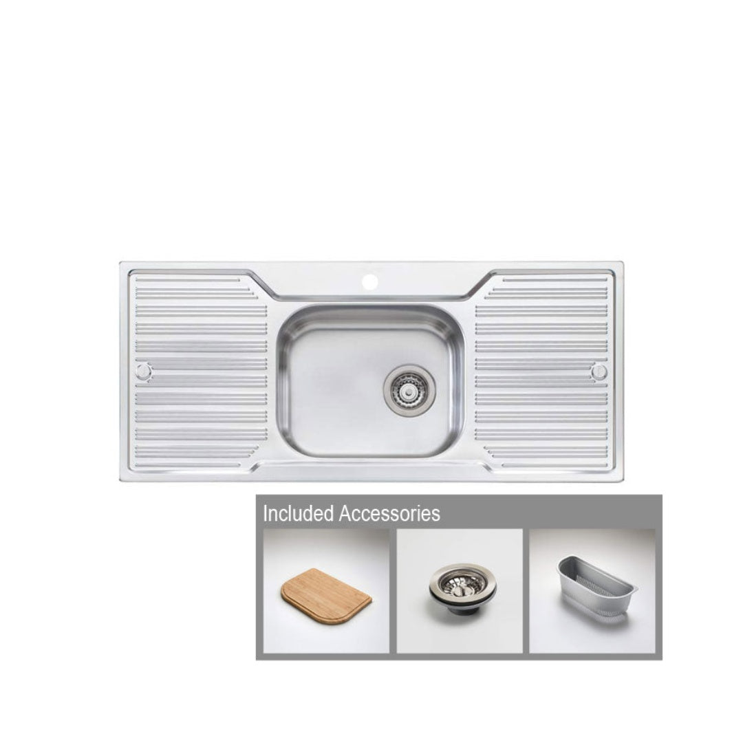 Oliveri Diaz Single Bowl Sink With Drainer DZ133 - DZ133 1TH