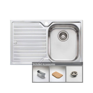Oliveri Diaz Single Right Hand Bowl Sink With Drainer DZ122 - DZ122 1TH