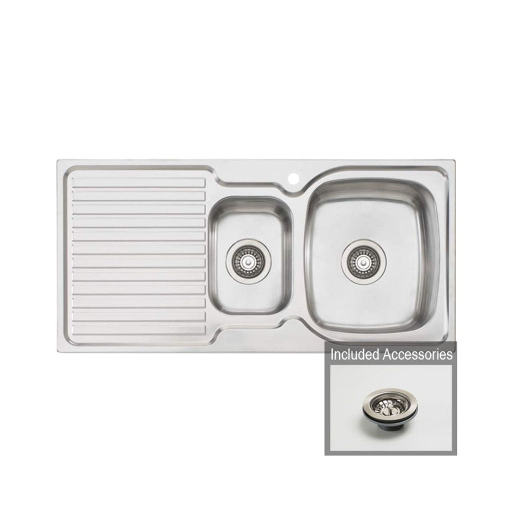 Oliveri Endeavour 1 & 1-2 Right Hand Bowl Sink With Drainer EE02 - EE02 1TH