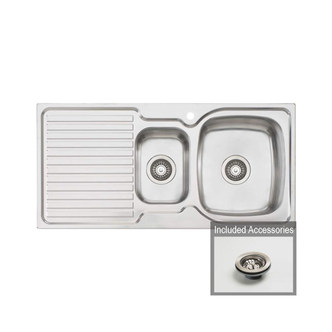 Oliveri Endeavour 1 & 1-2 Right Hand Bowl Sink With Drainer EE02 - EE02 1TH