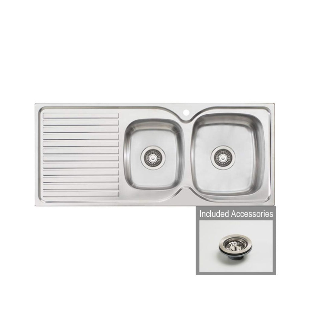 Oliveri Endeavour 1 & 3-4 Right Hand Inset Sink With Drainer EE12 - EE12 1TH