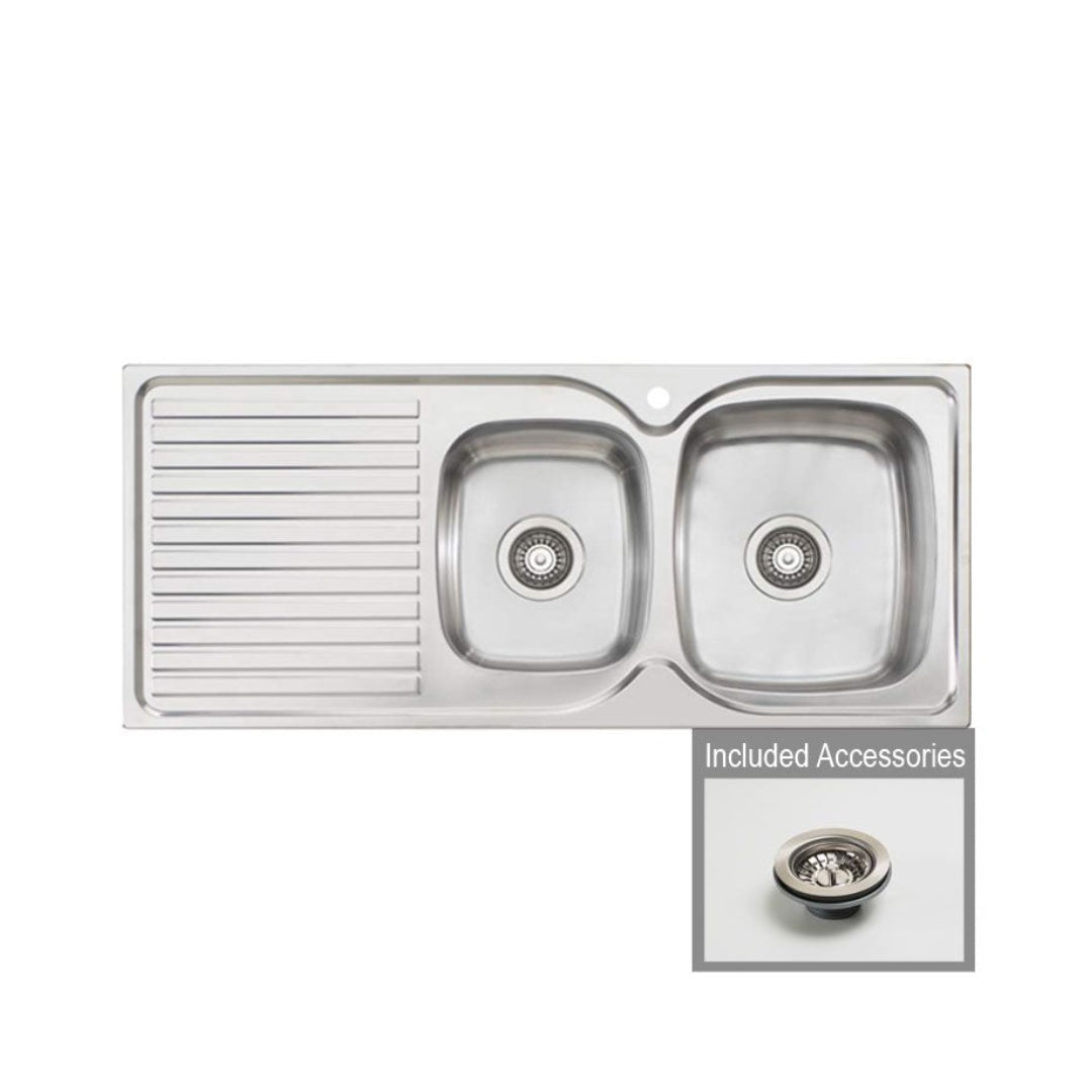 Oliveri Endeavour 1 & 3-4 Right Hand Inset Sink With Drainer EE12 - EE12 1TH