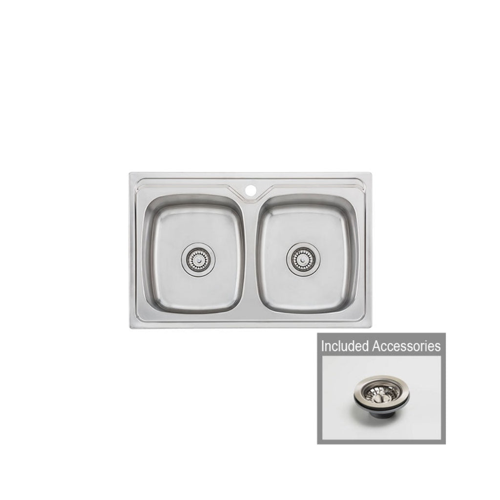 Oliveri Endeavour Double Bowl Universal Sink | EE23TU - EE23TU 1TH