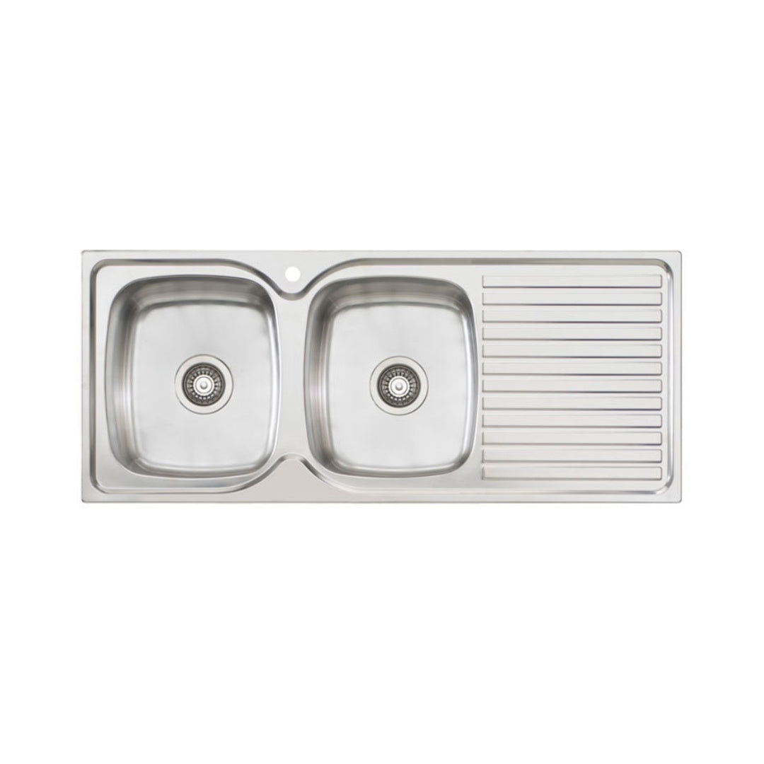 Oliveri Endeavour Double Left Bowl Sink With Drainer EE71 - EE71 1TH