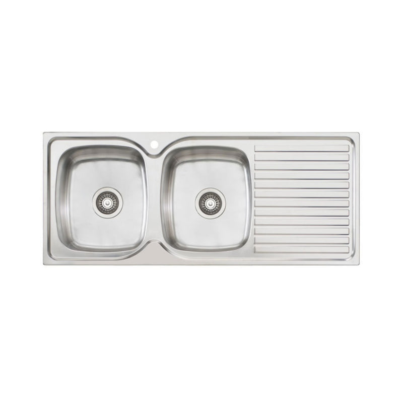 Oliveri Endeavour Double Left Bowl Sink With Drainer EE71