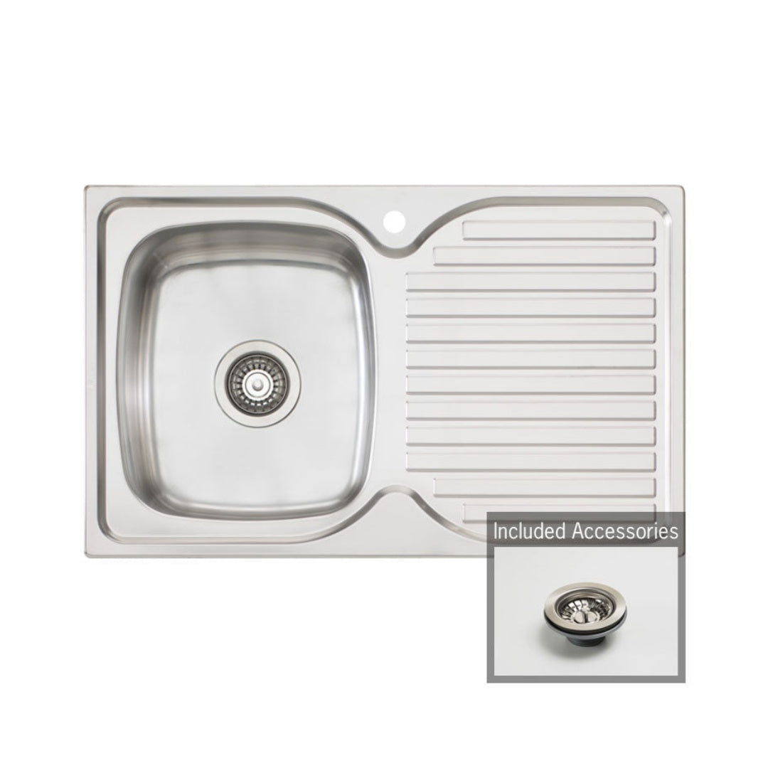 Oliveri Endeavour Left Hand Single Bowl Sink & Drainer EE21 - EE21 1TH